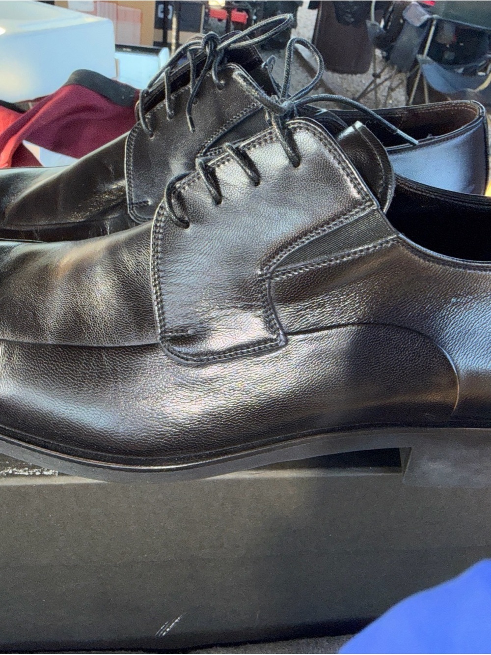 Bruno Magli Mens Icily Black Leather Lace Up Oxford Shoes, Size 11 Medium,In Box